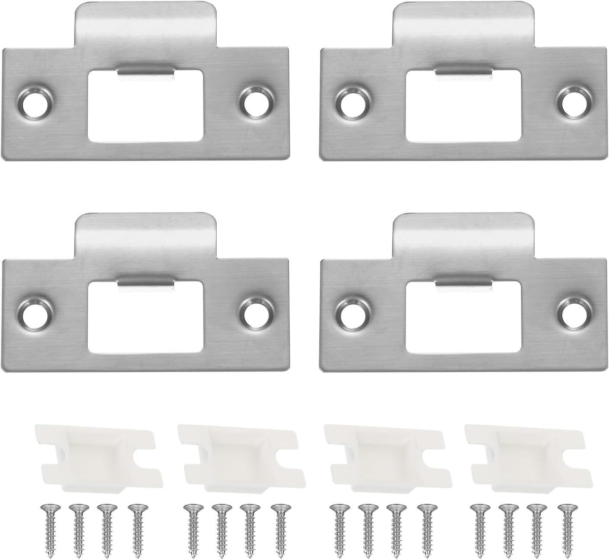 ya 26 10.21 baidi 4 Pcs Door Strike Plates T Cam Block Latch Strike Door Locks Plate Silver