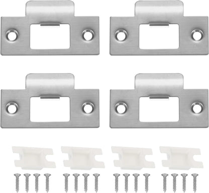 ya 26 10.21 baidi 4 Pcs Door Strike Plates T Cam Block Latch Strike Door Locks Plate Silver