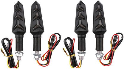 ya 4 8.10 4x LED running light running effect motorcycle indicator black universal for quad scooter