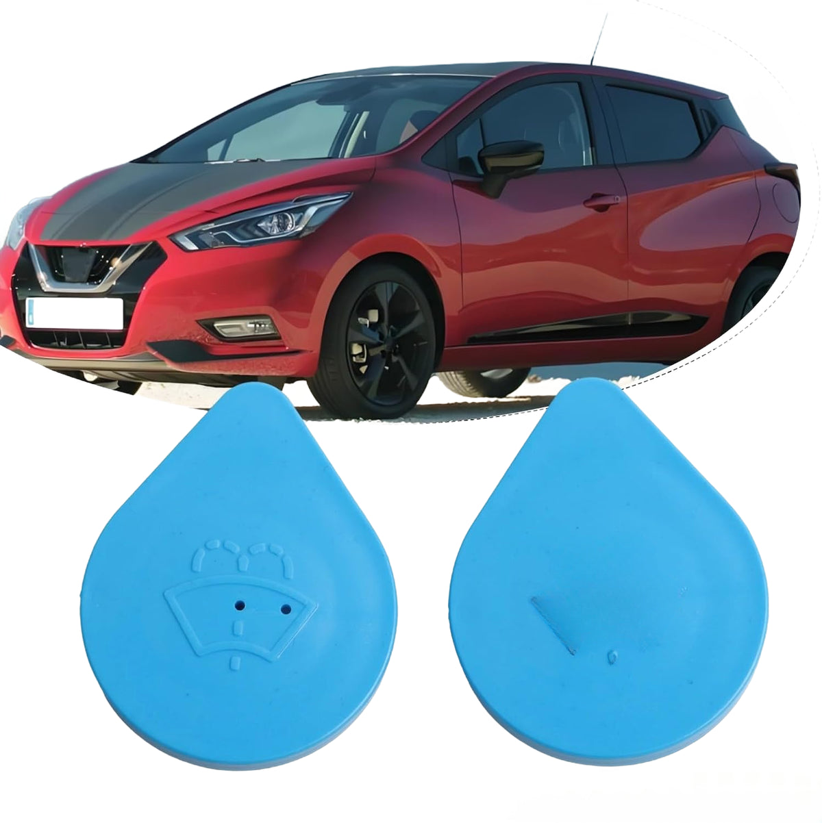 ya 9 10.24 for for Nissan Car Washing Reservoir Cap Set of Two Parts Compatible with O