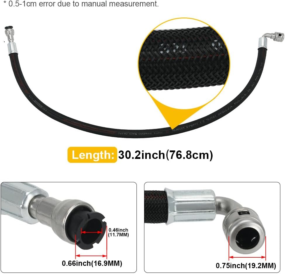 ya 10 9.16 baidi Fuel Hose w/Clip Inlet for BMW for Mini Cooper R56 R57 to High Pressure Fuel Pump