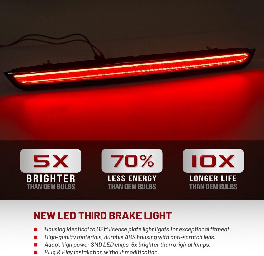 ya 7 8.24 baidi High Mount Smoke Lens LED Third Brake Light for 2007-14 for Chevrolet Suburban 1500