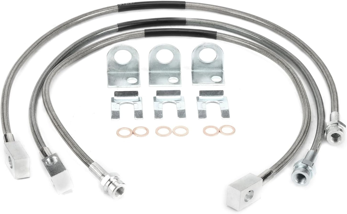 ya 10 9.16 baidi 89715 Front and Rear Extended Brake Line Hose Kit Replace for 4-6 Lift Stai