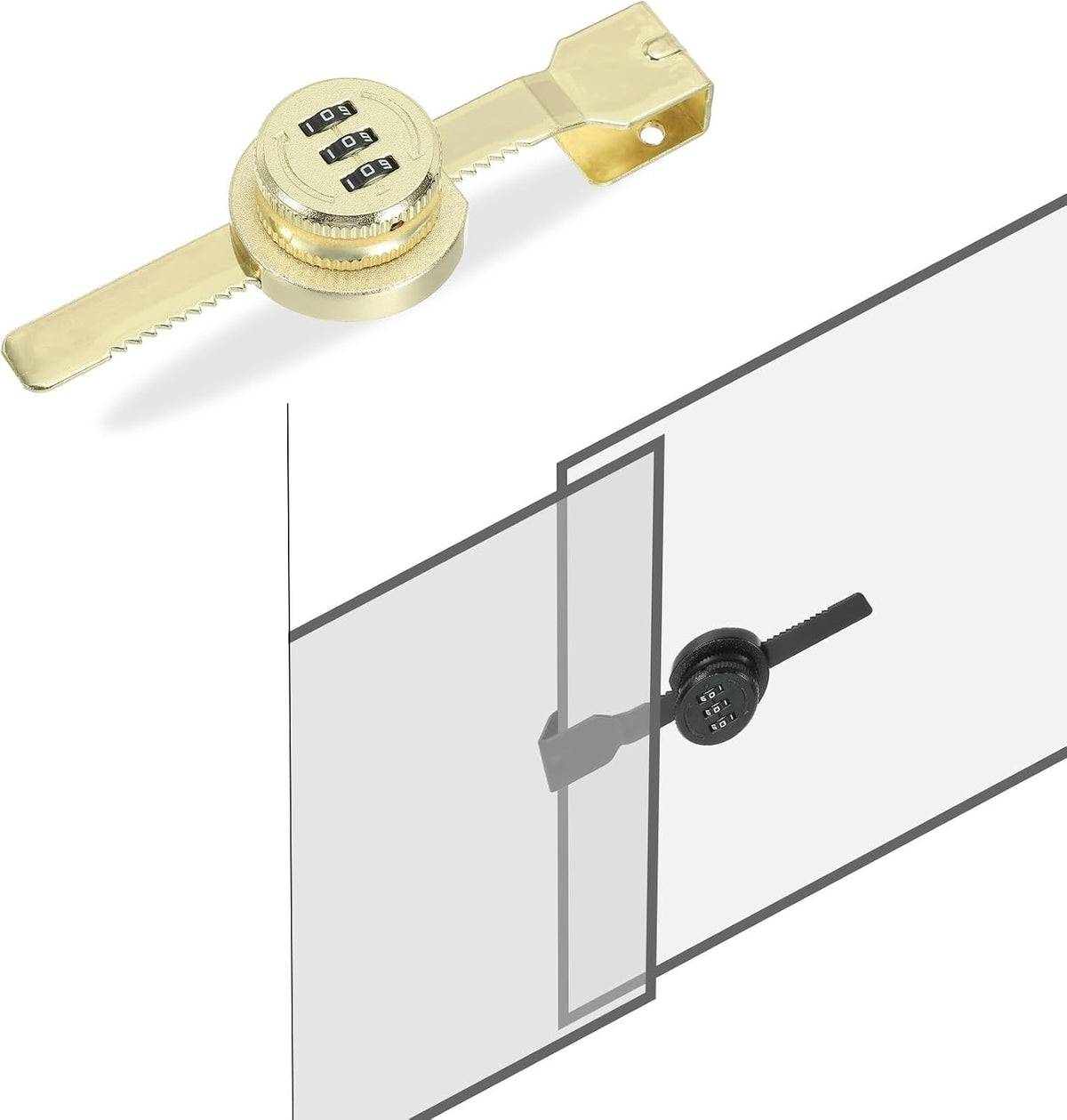 ya 26 10.21 baidi Keyless Cabinet Lock, Zinc Alloy 3 it Password Combination Lock, (Gold)-2