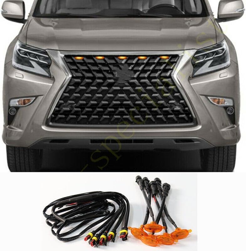 ya 7 8.24 baidi 5x Fit for Lexus GX460 2020-2021 Front Grille LED Amber Light Raptor Style Trim