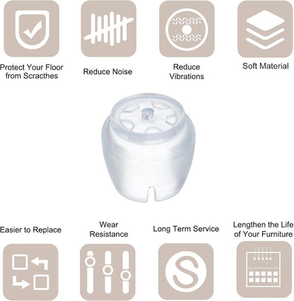 ya 26 10.21 baidi Chair Leg Floor Protectors, 16Pcs 17mm(0.67) PVC Chair Leg Cover Caps