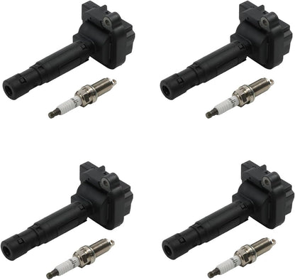 ya 9 10.24 4X Ignition Coils & 4X Spark Plugs for Mercedes-benz C230 Kompressor UF555