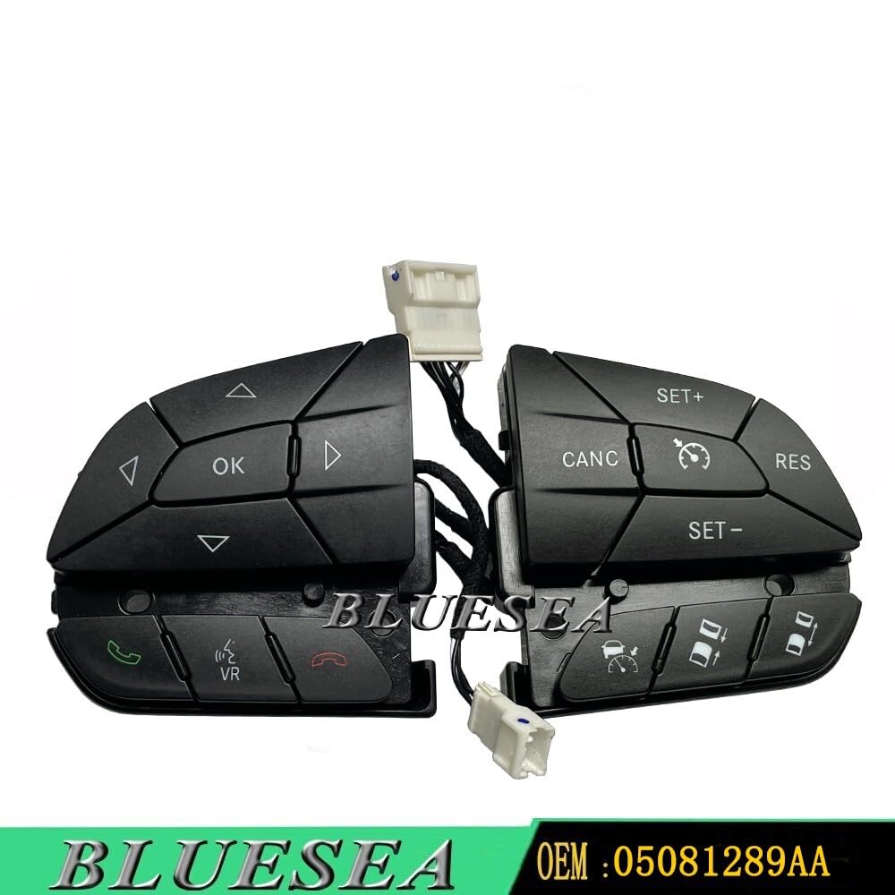 ya 3 8.24 baidi 05081287AA 1 Pair Steering Wheel Control Switch for 14-2019 for Chrysler for Dodge for Jeep