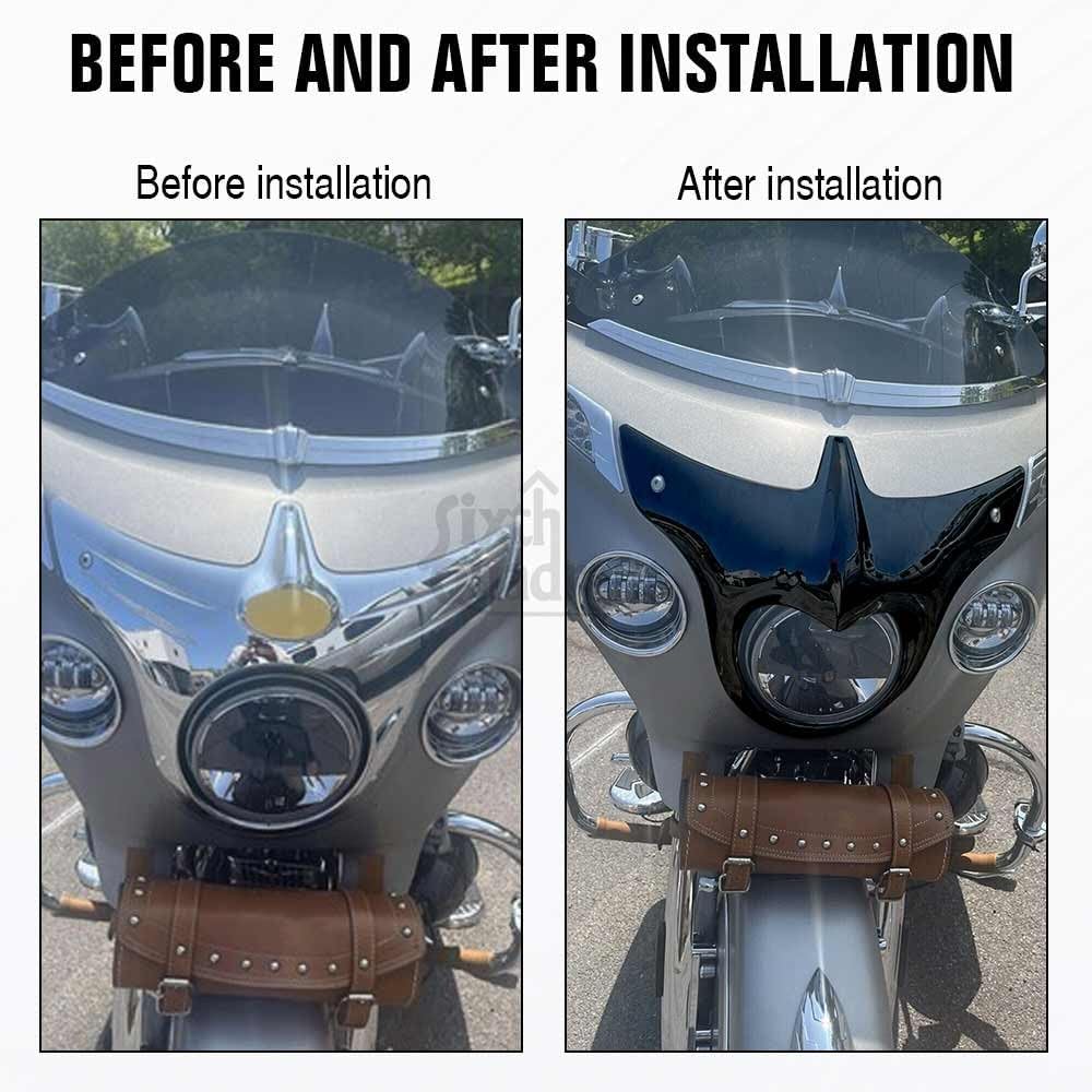 ya 23 10.7 baidi Gloss Black Front Healight Bezel Fit For Indian Chieftain Roadmaster Dark Horsea
