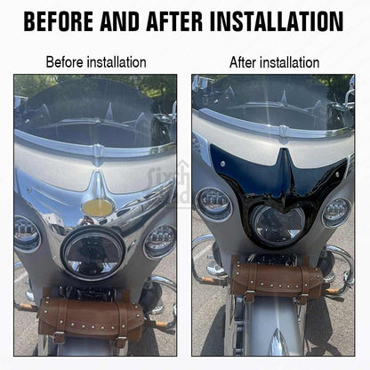 ya 23 10.7 baidi Gloss Black Front Healight Bezel Fit For Indian Chieftain Roadmaster Dark Horsea