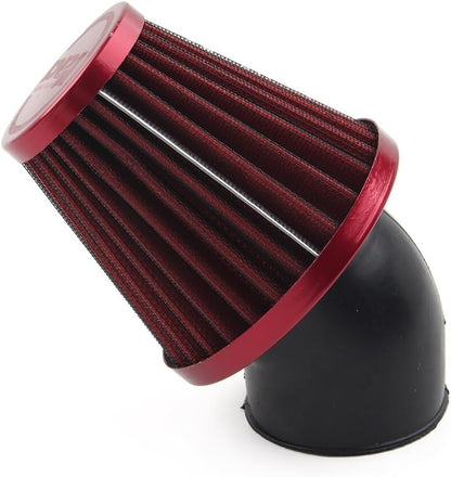 ya 5 8.10 48mm Air Intake Filter Cleaner Rubber Bend Inlet Steel Mesh Red