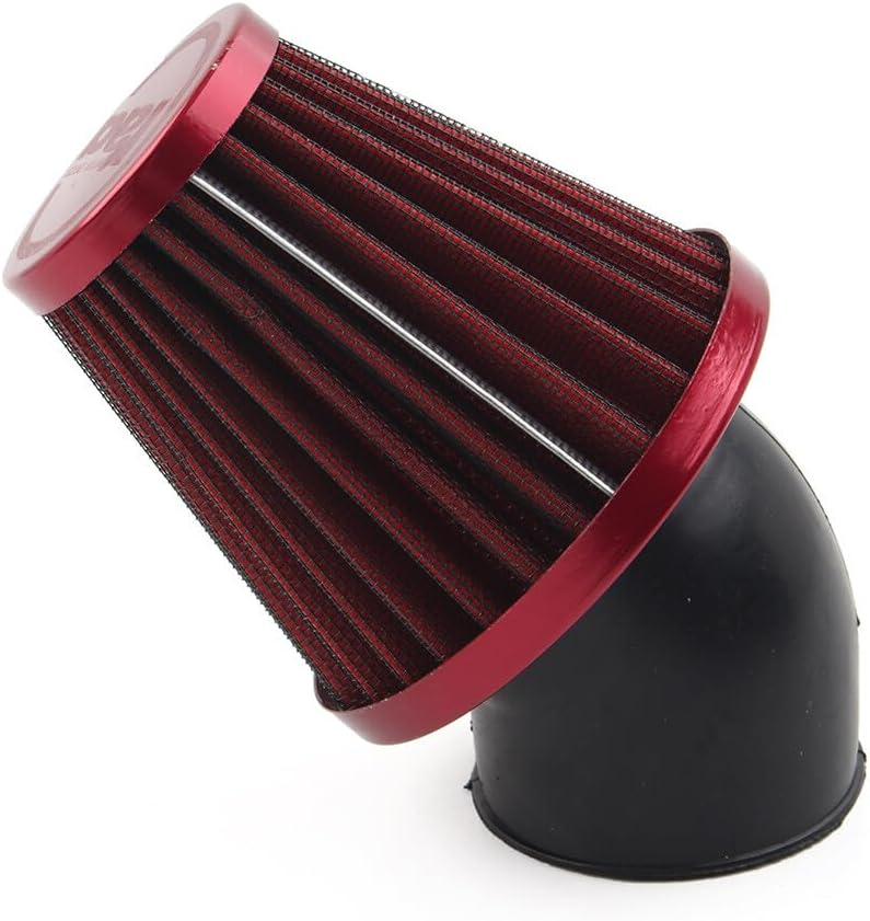 ya 8 8.24 baidi 48mm Air Intake Filter Cleaner Rubber Bend Inlet Steel Mesh Red