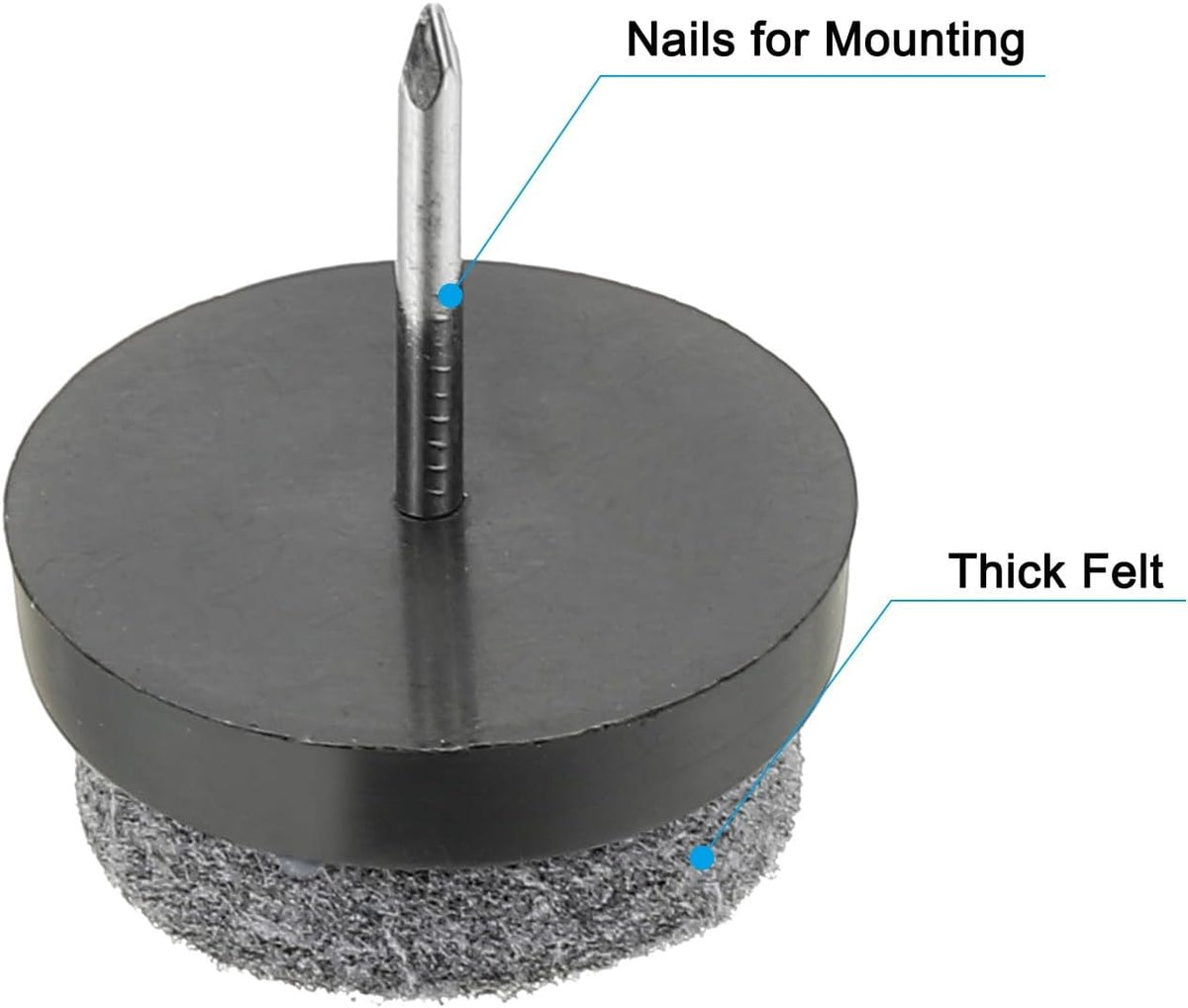 ya 26 10.21 baidi 40 Pcs 0.79 Screw-on Furniture Felt Pad Chair Leg Floor Protectors Black-2