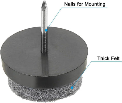 ya 26 10.21 baidi 40 Pcs 0.79 Screw-on Furniture Felt Pad Chair Leg Floor Protectors Black-2
