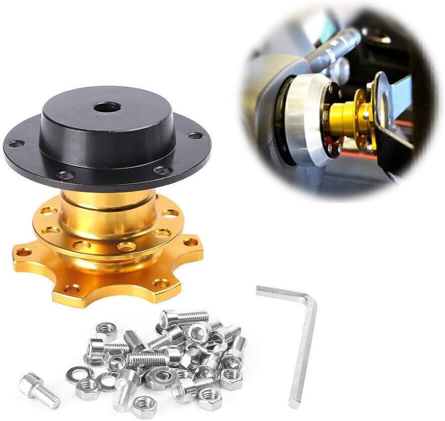 ya 4 8.14 1x Steering Wheel Quick Release Snap Off Hub Adapter for Sparco Momo Gold