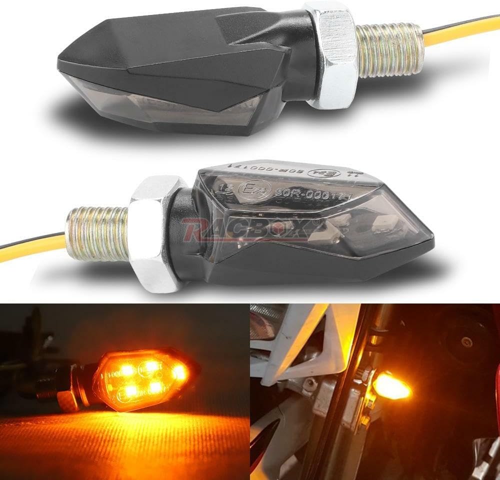 ya 7 8.24 baidi 4x Smoke for Mini Motorcycle LED Turn Signal Indicator Light Amber Lamp M8 Dirt Bike