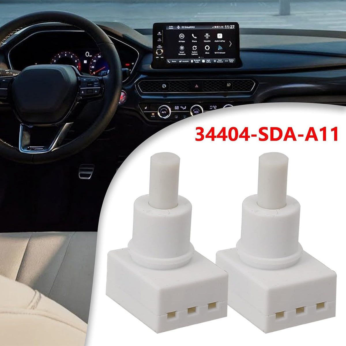 ya 23 10.7 baidi 2Pcs Car Interior Dome Reading Light Map Lamp Switch Button for for Honda ABS New