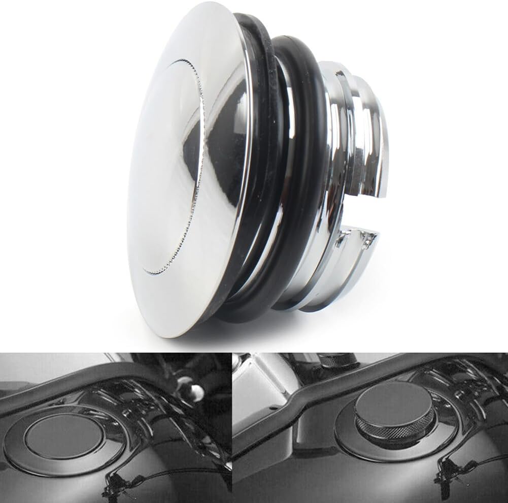 ya 4 8.10 1x Fit Harley 1982-2017 Motorcycle Left Hand Thread Fuel Tank Gas Cap Cover