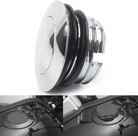 ya 4 8.10 1x Fit Harley 1982-2017 Motorcycle Left Hand Thread Fuel Tank Gas Cap Cover