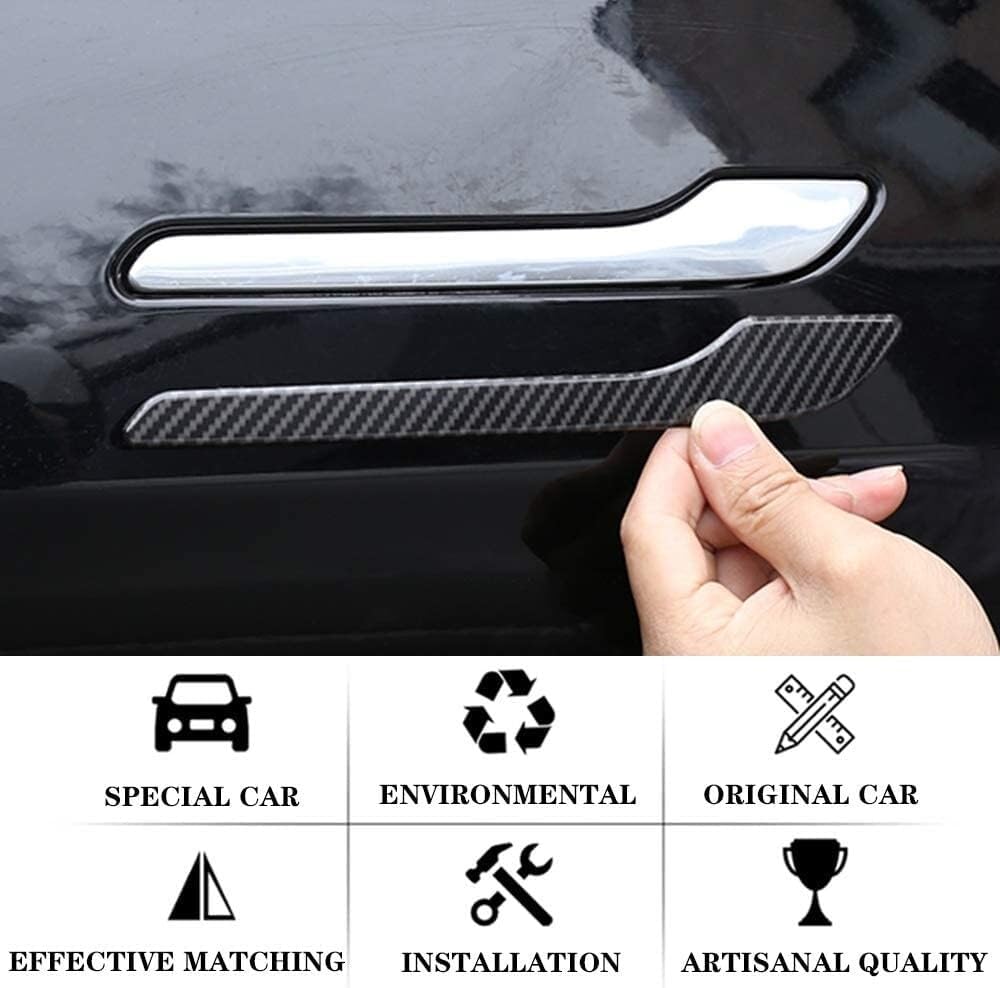 ya 10 9.16 baidi 4X for Tesla Model 3 Y Accessories Glossy Carbon Fiber Door Handle Cover Sticker