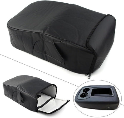 ya 11 9.14 zhengce Black Center Console Lid Cover Leather Fit for Silverado Tahoe Sierra Armre