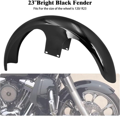 ya 7 8.24 baidi Gloss Black 120/23 Wrap Front Fender for Harley Touring Road Electra Glide 96-23