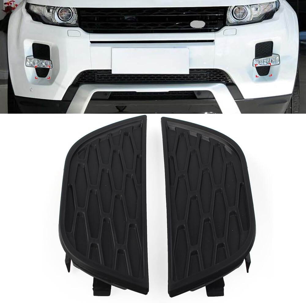 ya 4 8.8.2 2 x Front Lower Fog Lamp Bezel for Land Rover for Range Rover Evoque 2012-2017 Black