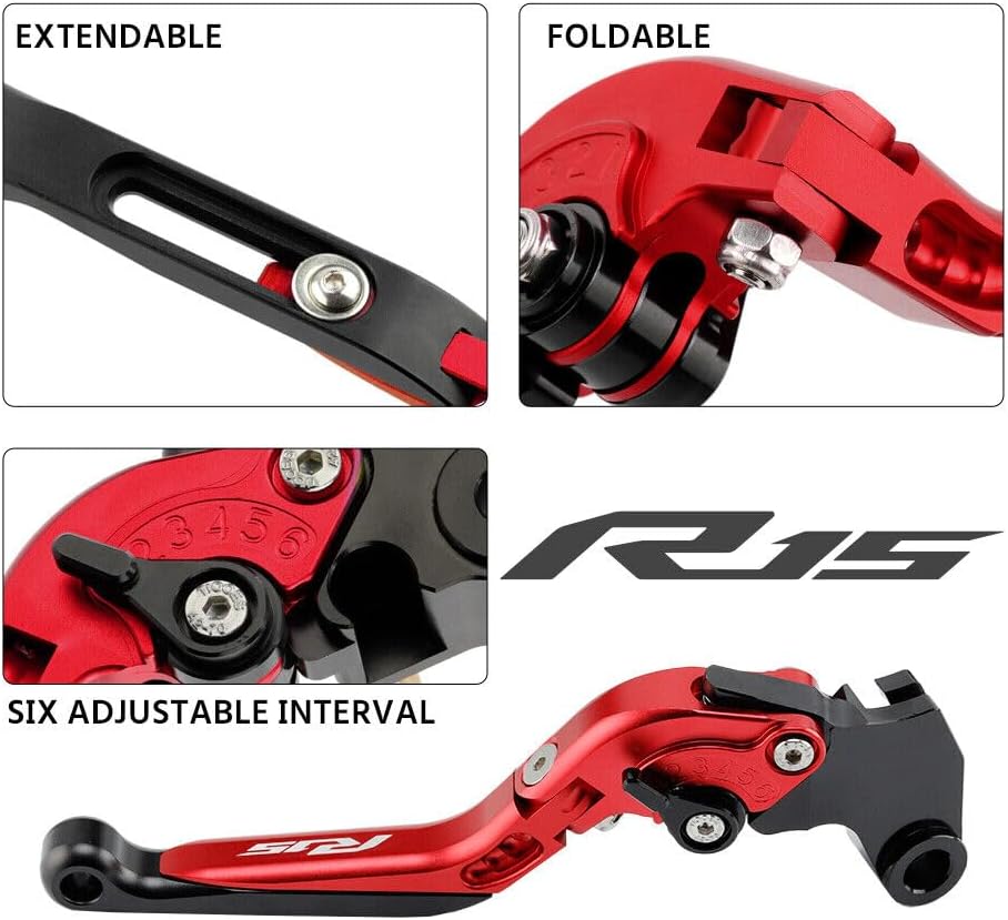 ya 4 8.14 Adjustable Folding Extendable Clutch Brake Lever for Yamaha YZF R15 V4 2022-2024