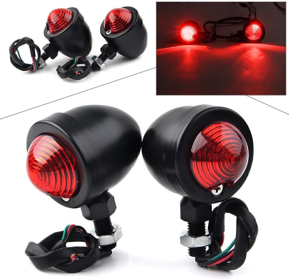 ya 6 8.14 for Universal Motorcycle Turn Signals Blinker Indicator Light Red Lamp