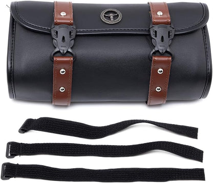 ya 11 9.14 baidiNew Motorcycle PU Leather Handlebar Front Fork Tool Bag Storage Pouch Basket