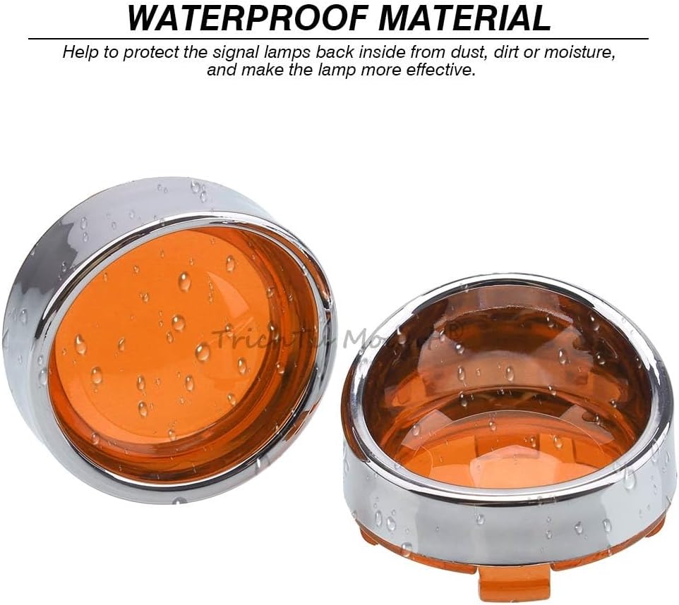 ya 2 8.15 for Harley Sportster Softail Dyna Turn Signal Light Amber Len Cover Bezels Visor