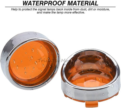 ya 2 8.24 baidi for Harley Sportster Softail Dyna Turn Signal Light Amber Len Cover Bezels Visor