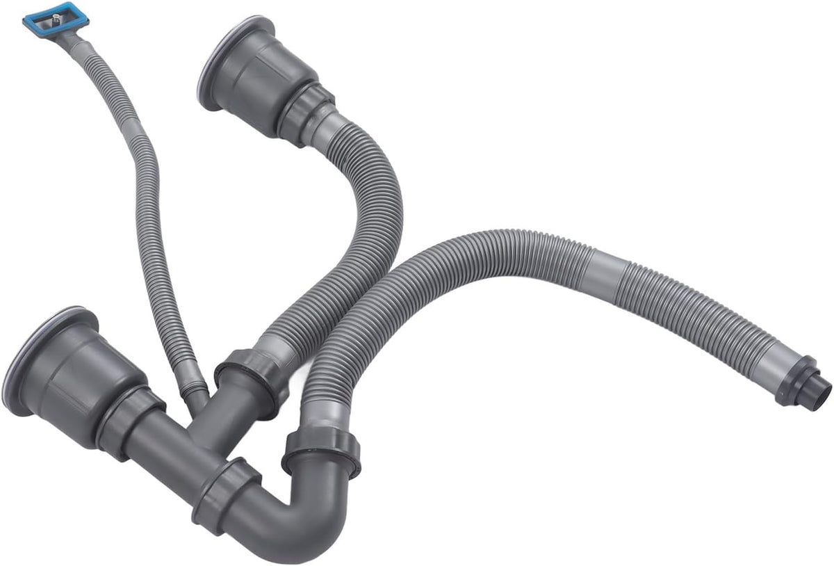 ya 26 10.21 baidi Kitchen Sink Double Hose Drain Kit Quick Draining Expandable Multiple