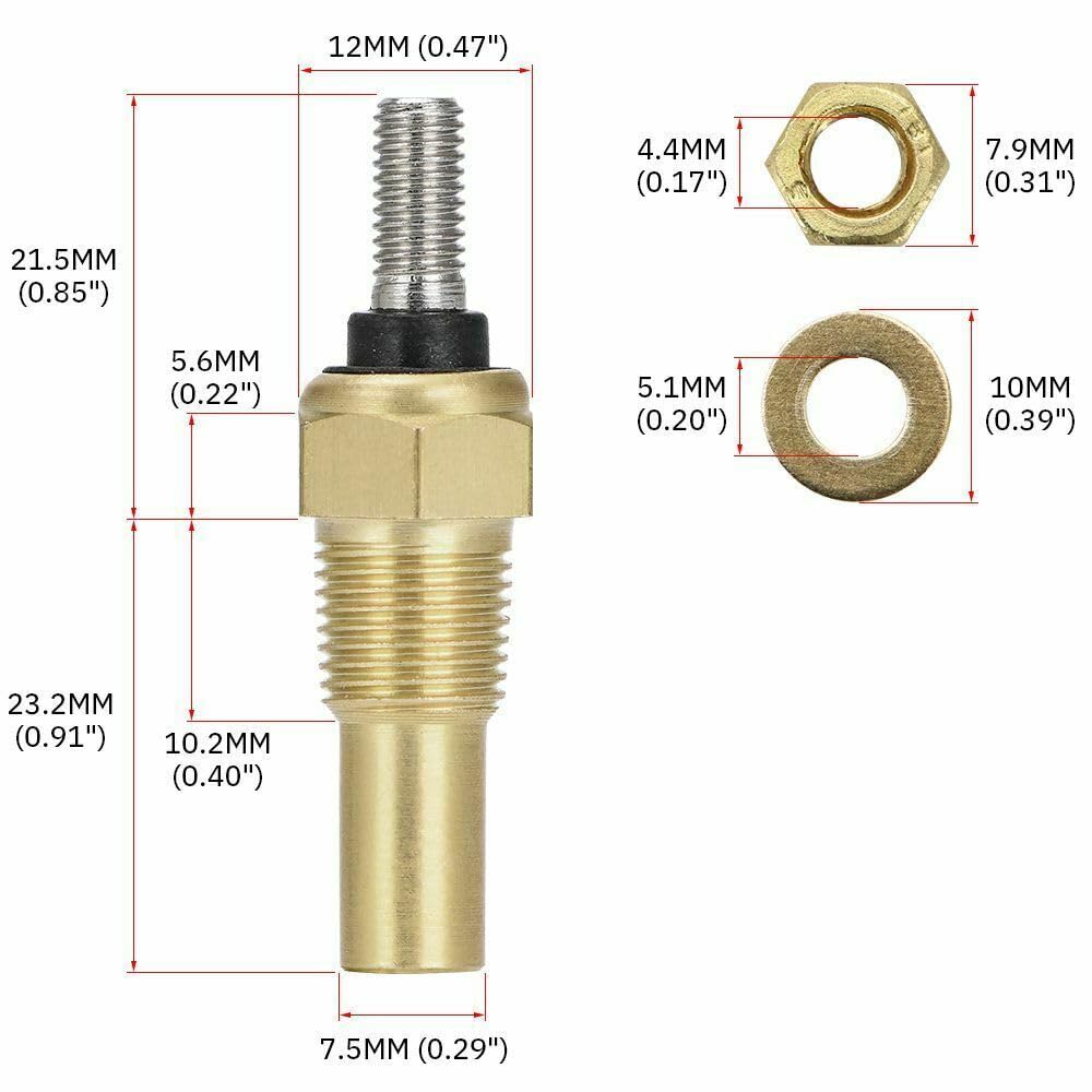ya 4 8.8.2 Universal 1/8 NPT Oil/Water Temp Sensor 0-300¡ãF Water Coolant Sensor