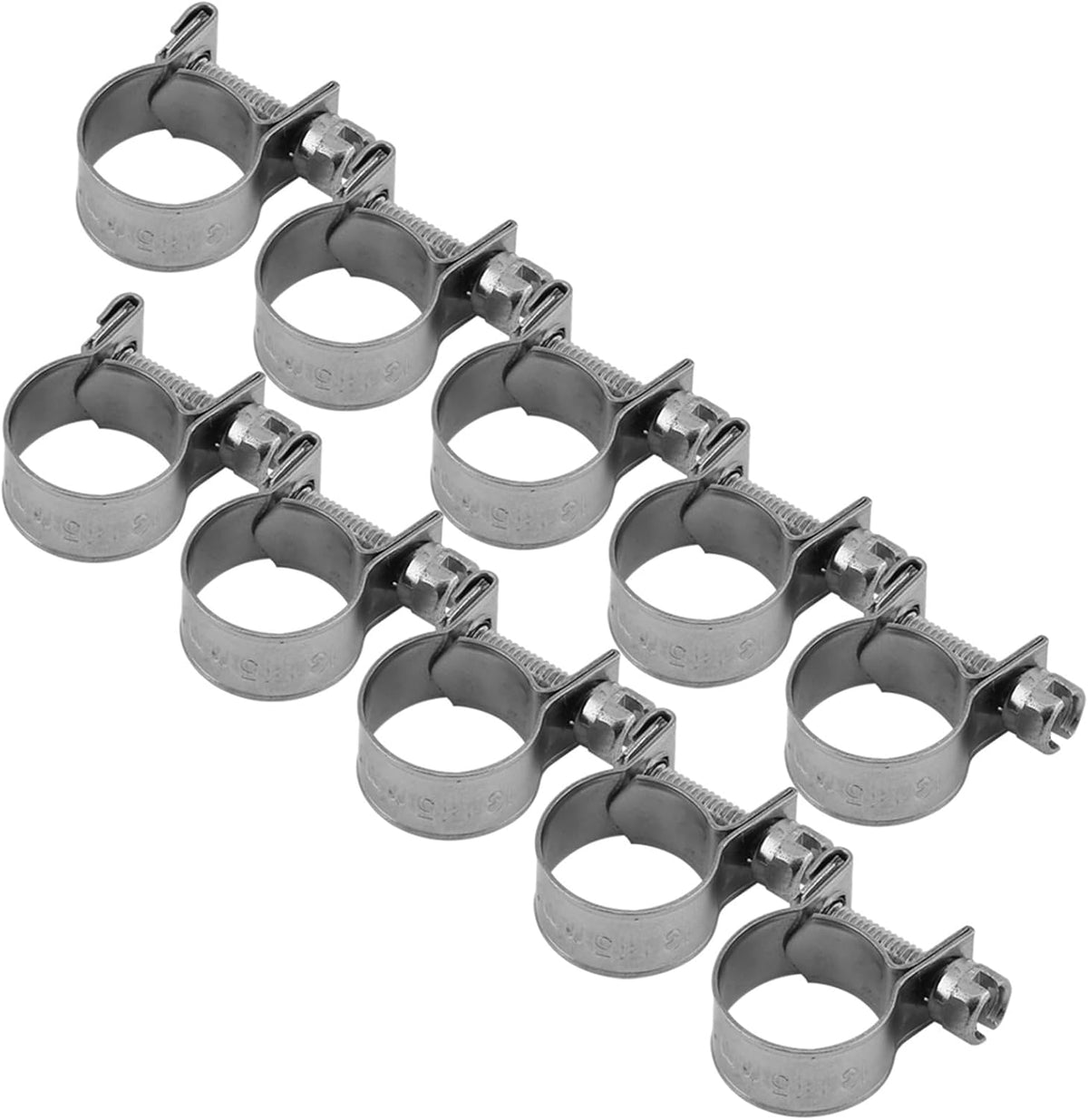 ya 26 10.21 baidi 10pcs 13mm-15mm Stainless Steel Fuel Line Pipe Hose Clamp Clip Tools