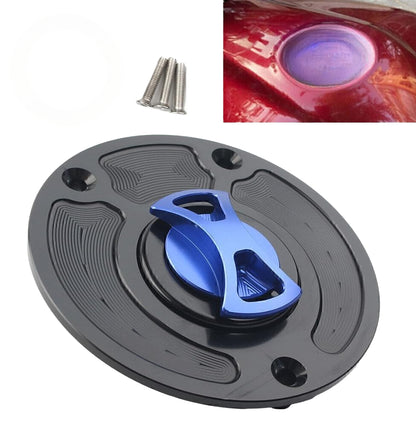 ya 9 10.24 1x Motorbike Fuel Gas Tank Cap Cover Keyless Fit for Kawasaki ZX10R ZX9R Blue