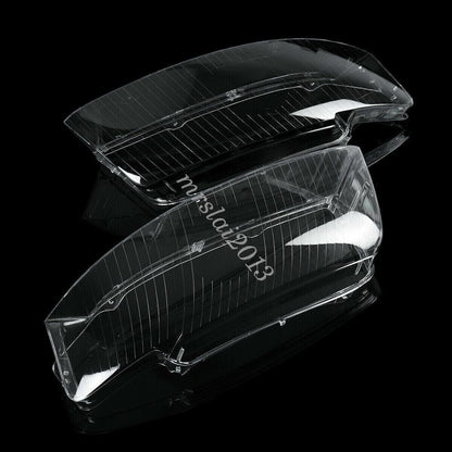 ya 9 10.24 Pair for Audi for A4 B6 2002-2005 Headlight Headlamp Clear Lens Cover Left + Right