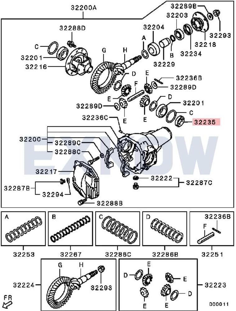 ya 4 8.24 baidi 2X Front Diff Side Oil Seal for Mitsubishi L200 for Pajero for Challenger L300 MB393883