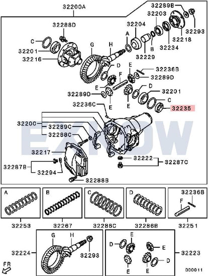 ya 4 8.24 baidi 2X Front Diff Side Oil Seal for Mitsubishi L200 for Pajero for Challenger L300 MB393883
