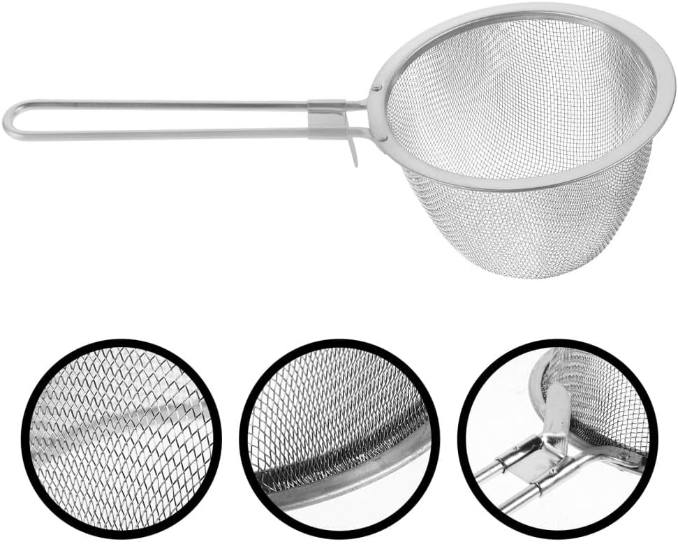 ya 14 9.20 baidi Stainless Steel Colander Pasta Strainer with Handle Noodle Spoon-1