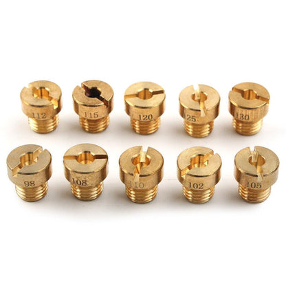 ya 4 8.10 10Pcs Carburetor Main Jet for Dellorto PHBG SHA 5mm #98-110 112 115 120 125 130