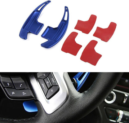 ya 4 8.14 Steering Wheel Shift Paddle Shifter Extension Trim Fit for Ford for Mustang 2015-21 Blue
