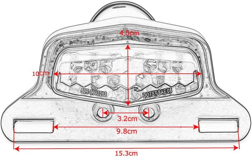 ya 4 8.14 Universal Motorcycle LED Tail Light Brake Signal Integrated License Plate Light 