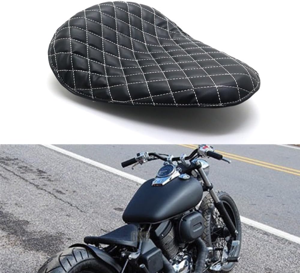 ya 4 8.8.2 New Black Synthetic Leather Diamond SOLO Driver for Seat for Harley Chopper Bobber