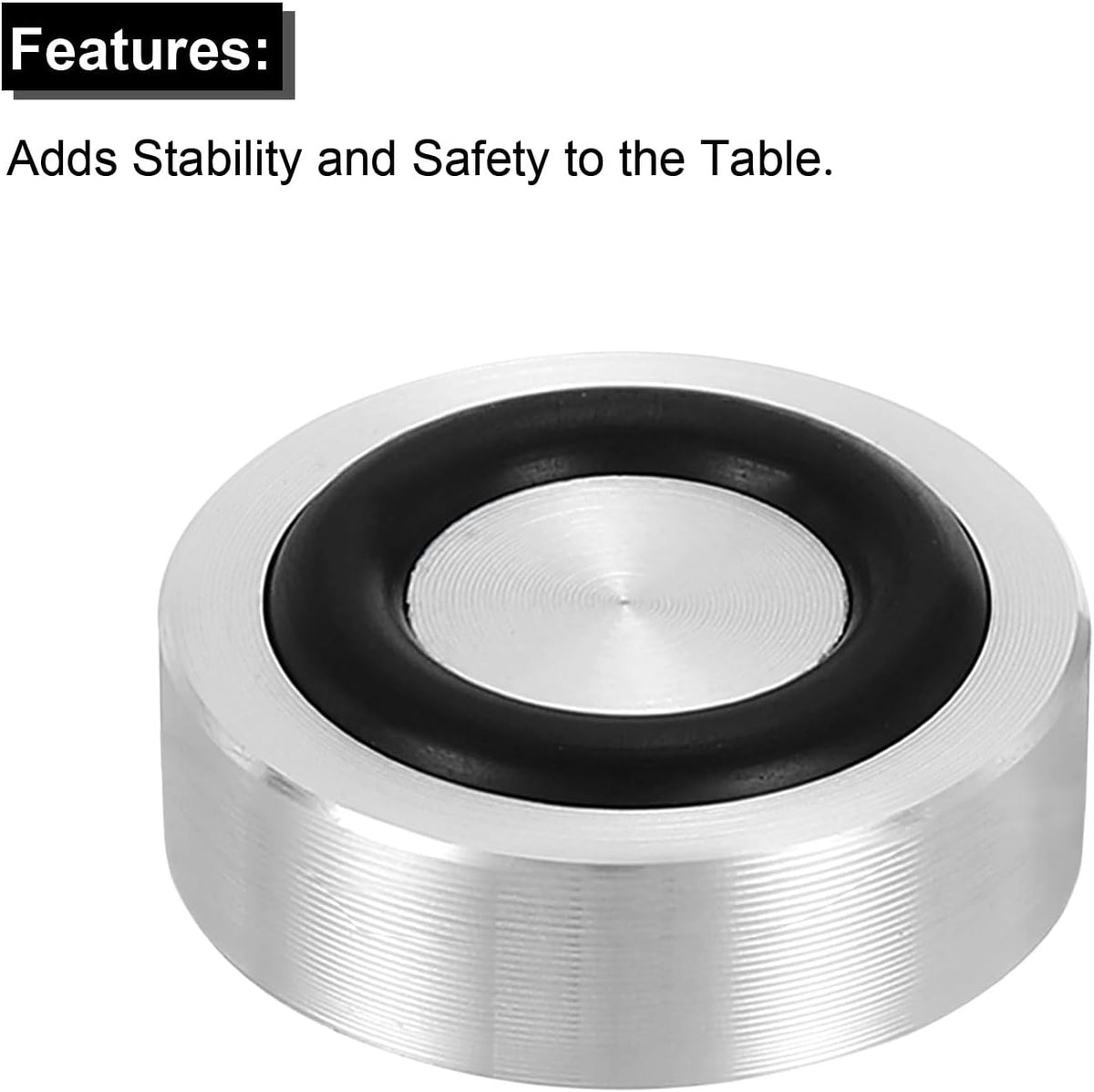 ya 26 10.21 baidi M8 20mm / 0.8 Dia 10mm Aluminum Disc Glass Top Adapter with Rubber Ring 4pcs