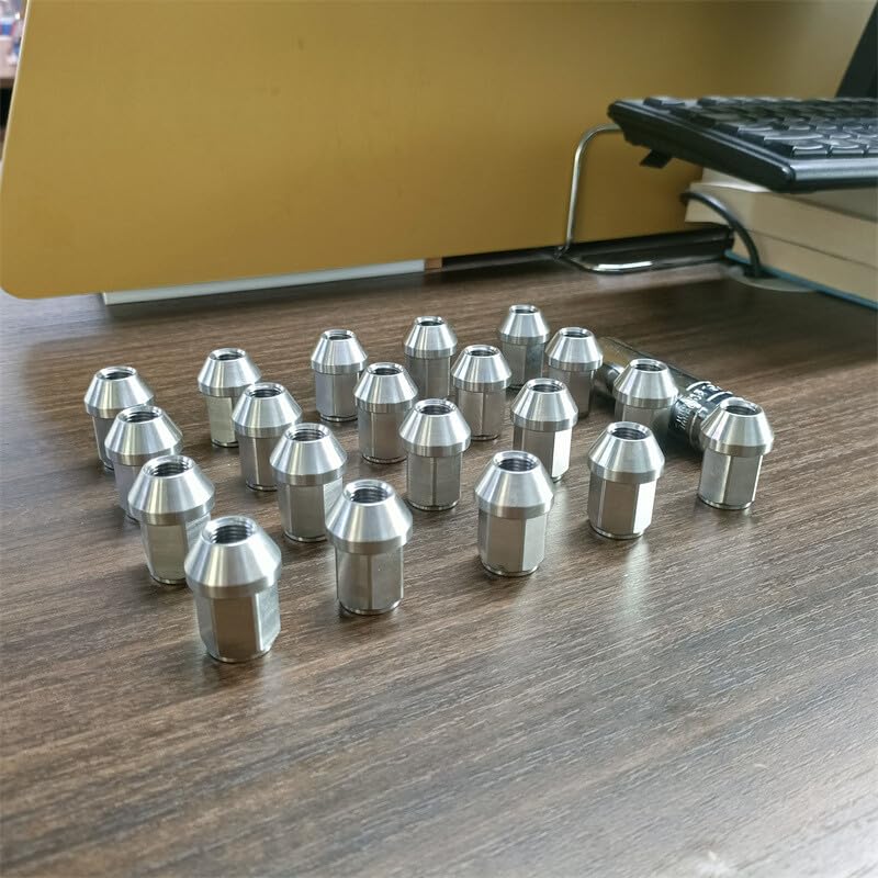 ya 10 9.16 baidi 20pcs M12*1.25 Stainless Steel Wheel Nuts Lug Nuts Hex 19mm Length 35mm