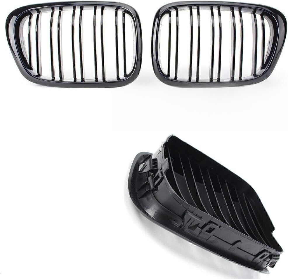 ya 4 8.14 Front Upper Bumper Mesh Grille Grill Trim for BMW 5 Series E39 1995-2004 Black