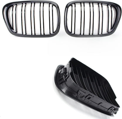 ya 4 8.14 Front Upper Bumper Mesh Grille Grill Trim for BMW 5 Series E39 1995-2004 Black