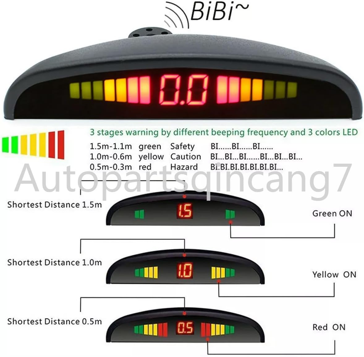 ya 2 8.15 4 parking sensors car reverse backup buzzer radar system kit sound alarm
