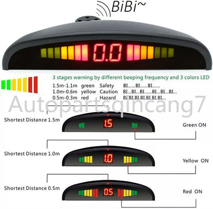 ya 2 8.15 4 parking sensors car reverse backup buzzer radar system kit sound alarm